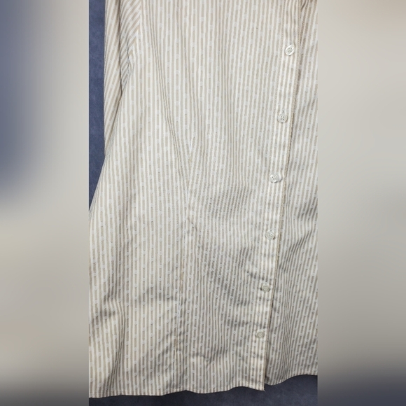 Chico’s No Iron CoolMax All Season Button Down Cream & white stripes Size 3 - Picture 5 of 9